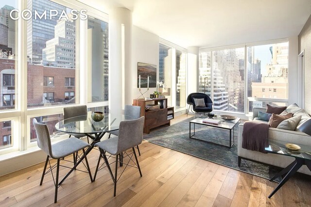 living room featuring light hardwood / wood-style floors