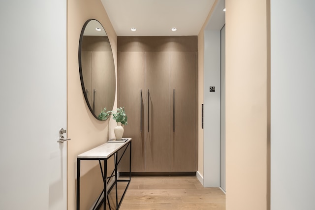 50 Bridge Park Dr Unit 25Ae, New York City, NY 11201 - hall with recessed lighting and light wood-style floors