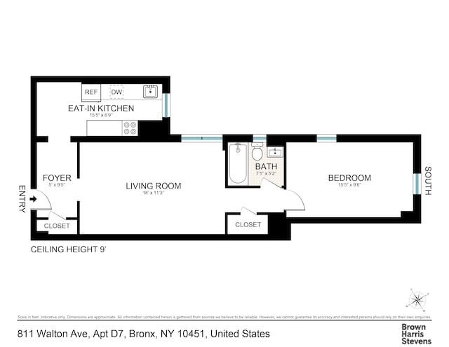 811 Walton Ave Unit D7, New York City NY, 10451, 1 bedrooms, 1 bath condo for sale