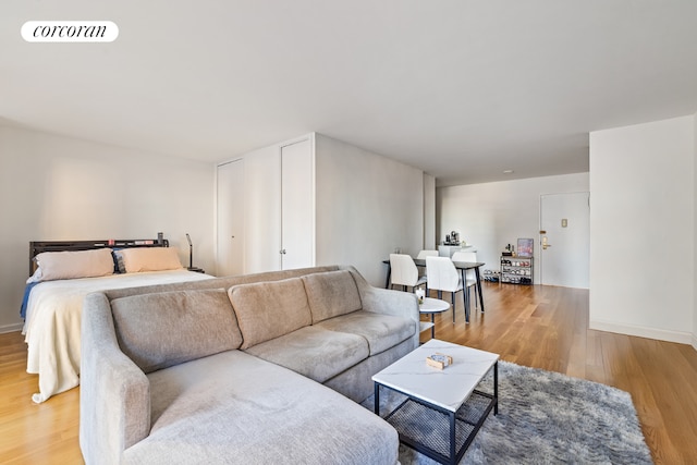 interior space with light hardwood / wood-style flooring