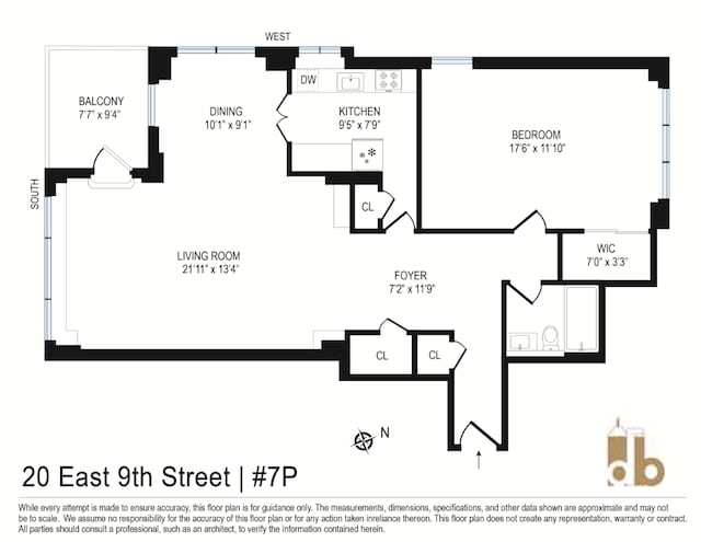 20 E 9th St Unit 7P, New York City NY, 10003, 1 bedrooms, 1 bath condo for sale