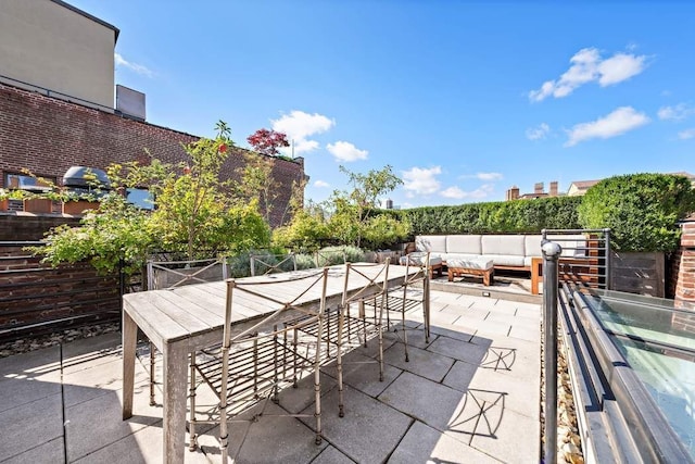 view of patio featuring an outdoor hangout area