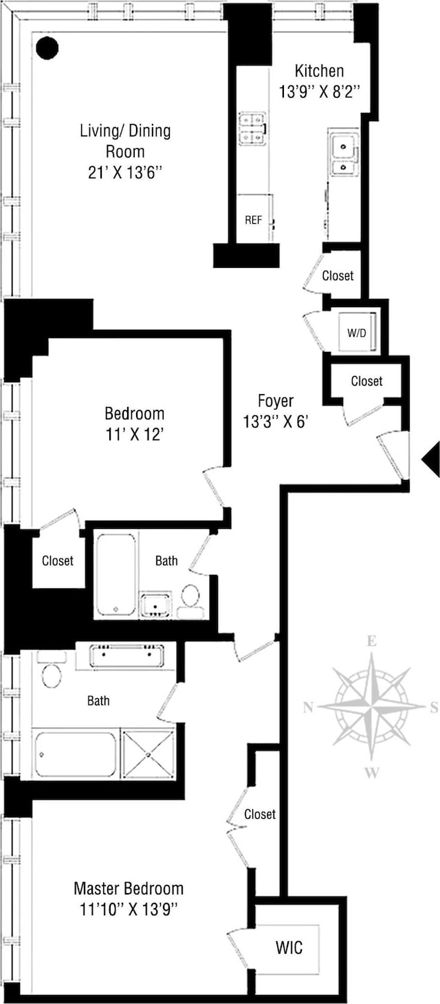 250 E 53rd St Unit 3302, New York City, NY 10022 - floor plan / room layout