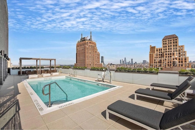 view of pool featuring a patio area