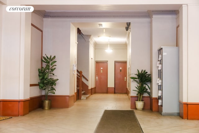 common area with crown molding