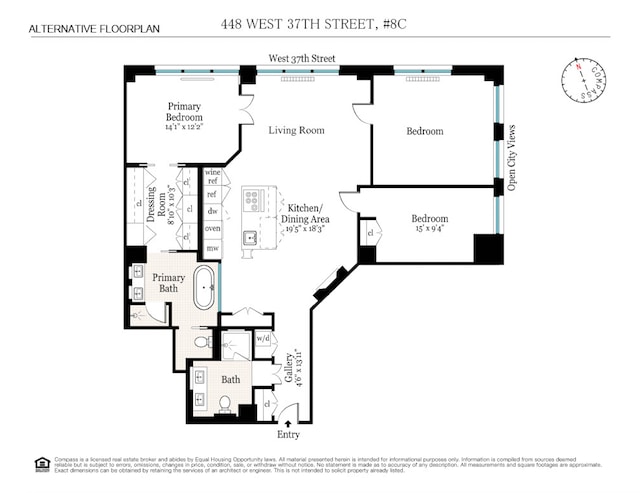 448 W 37th St Unit 8C, New York City, NY 10018 - view of floor plan / room layout
