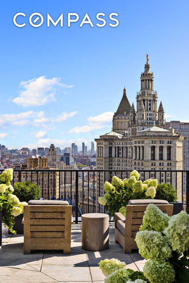 view of patio / terrace with a view of city