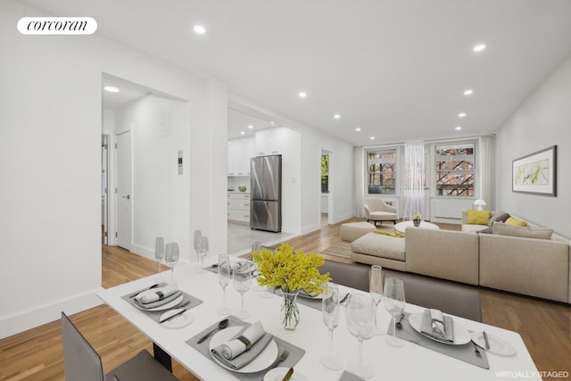 living room featuring light hardwood / wood-style flooring