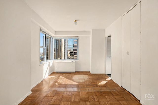 interior space featuring light parquet flooring