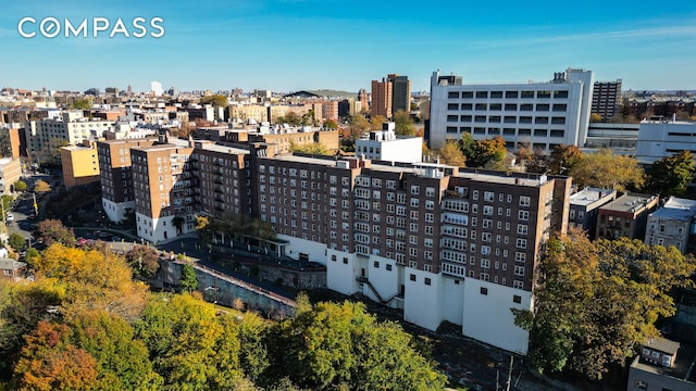 aerial view featuring a city view