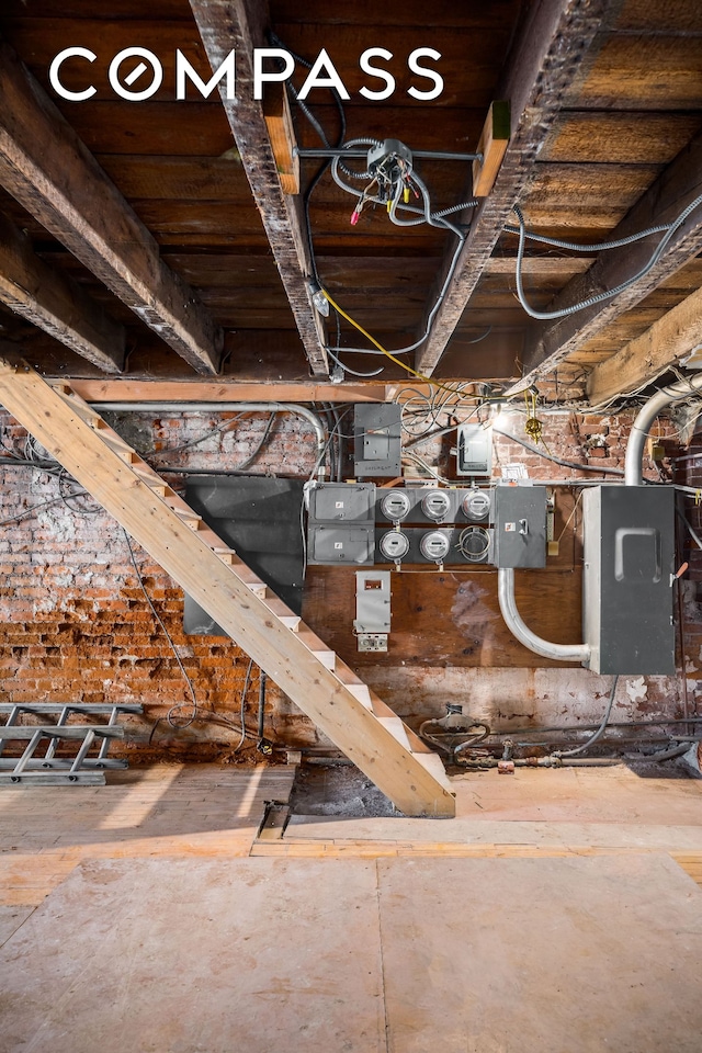 room details featuring electric panel and electric meter