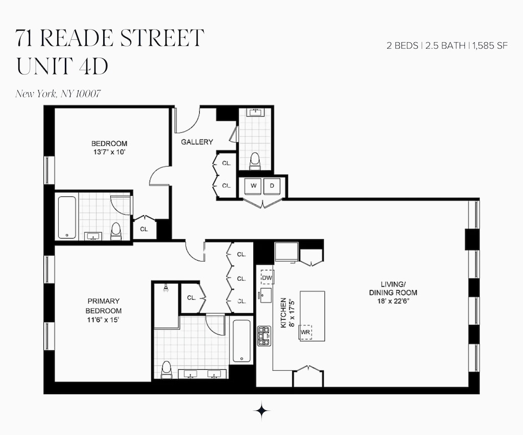 71 Reade St Unit 4D, New York City, NY 10007 - view of room layout