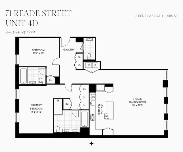 71 Reade St Unit 4D, New York City, NY 10007 - view of room layout