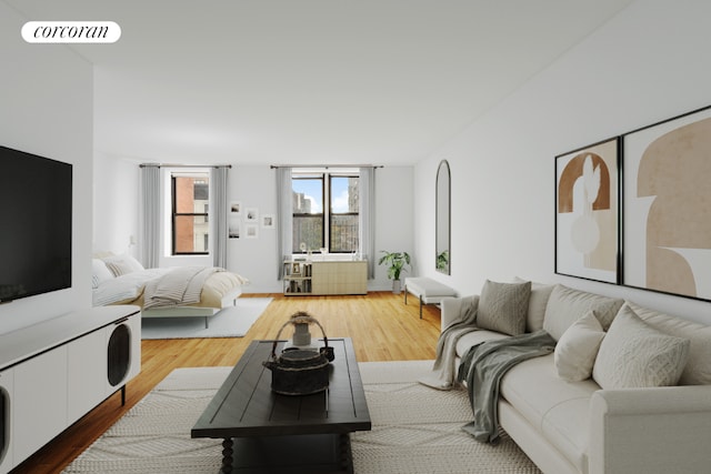 bedroom featuring hardwood / wood-style floors