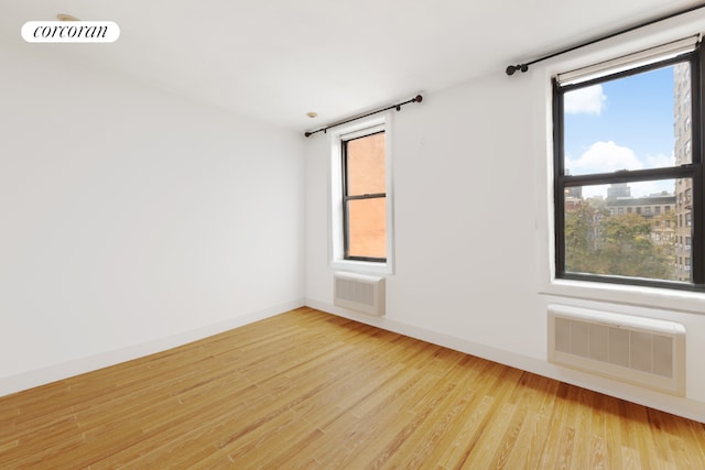 spare room with light hardwood / wood-style floors and a healthy amount of sunlight