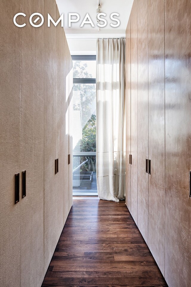 interior space featuring dark wood-type flooring