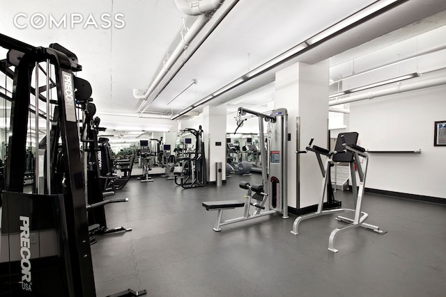 gym with baseboards