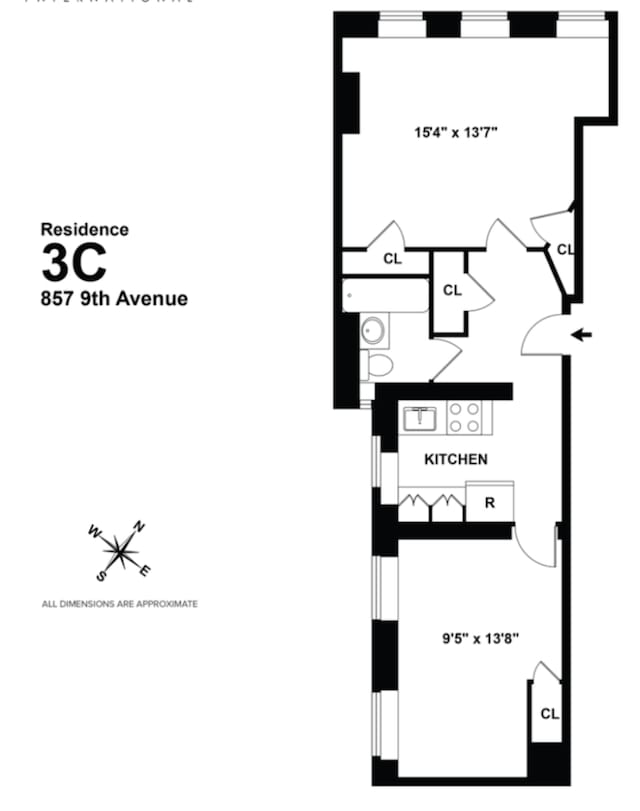 857 9th Ave Unit 3C, New York City, NY 10019 - view of layout