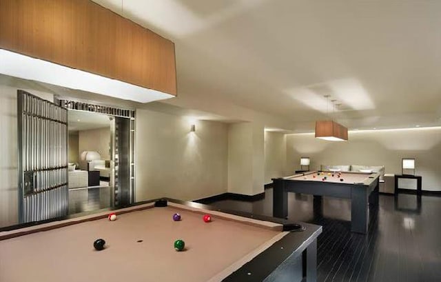 recreation room with billiards