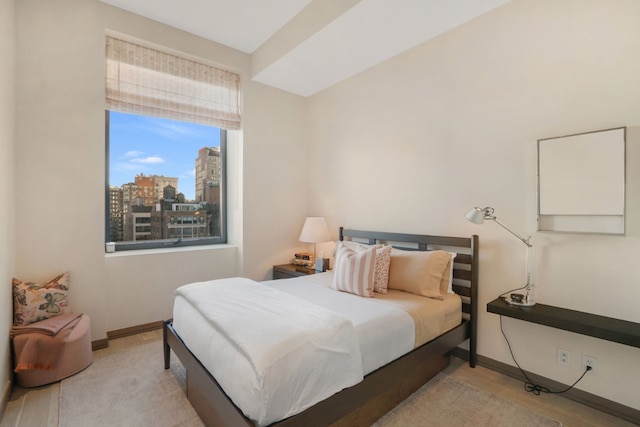 bedroom featuring light hardwood / wood-style flooring