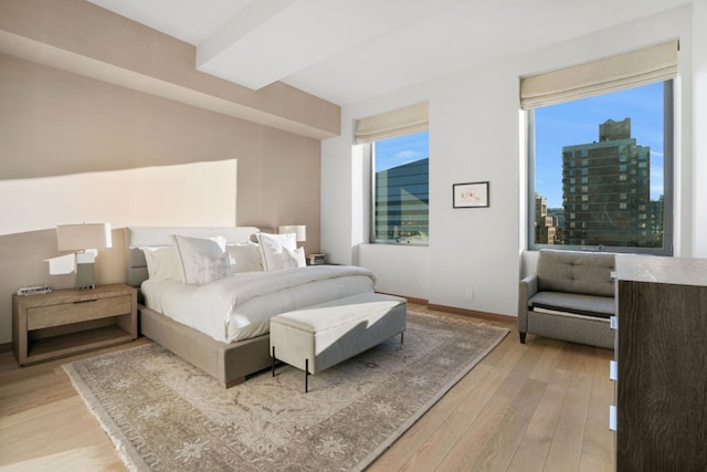 bedroom featuring light hardwood / wood-style flooring