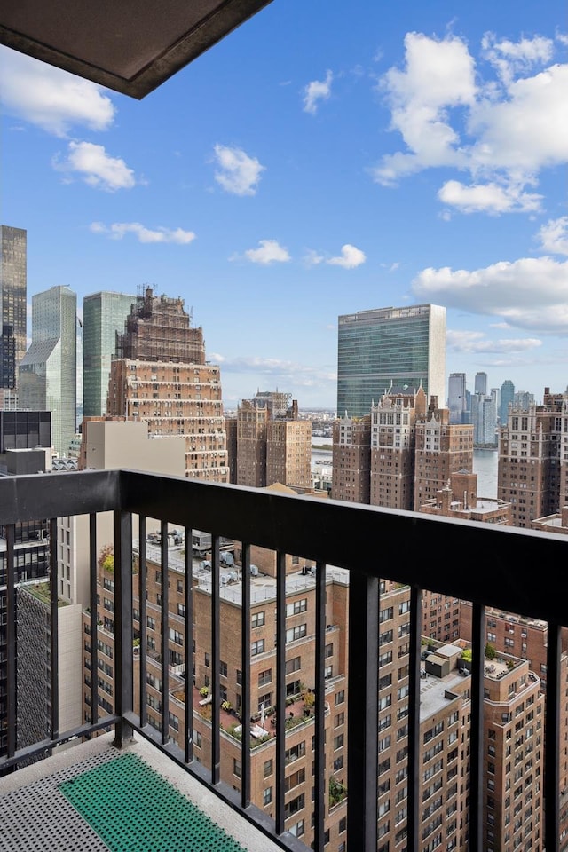 balcony featuring a view of skyline