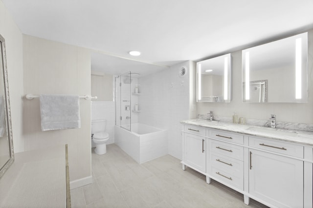 237 E 88th St Unit 101, New York City, NY 10128 - full bathroom with double vanity and shower / bathtub combination