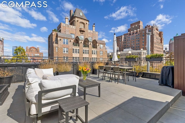 view of patio featuring an outdoor hangout area