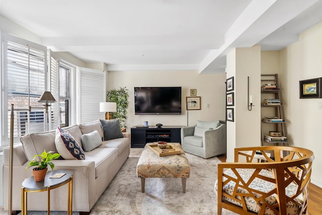 living room with light wood-style flooring