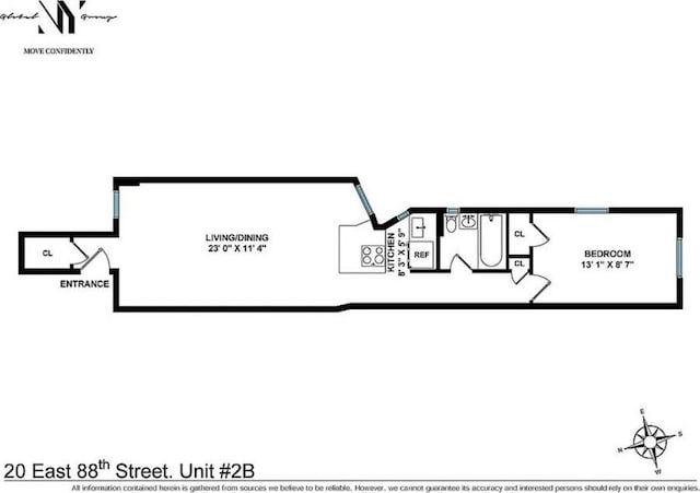 20 E 88th St Unit 2B, New York City NY, 10128, 1 bedrooms, 1 bath condo for sale