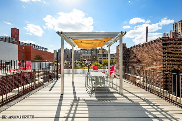 wooden deck with a pergola