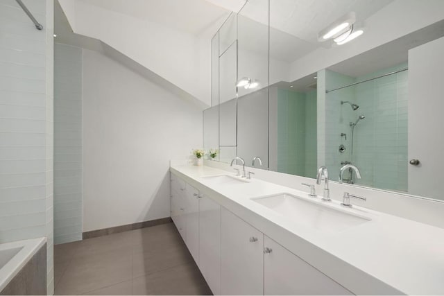 bathroom featuring tile patterned floors and vanity