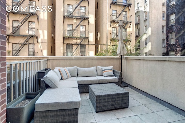 balcony with an outdoor hangout area