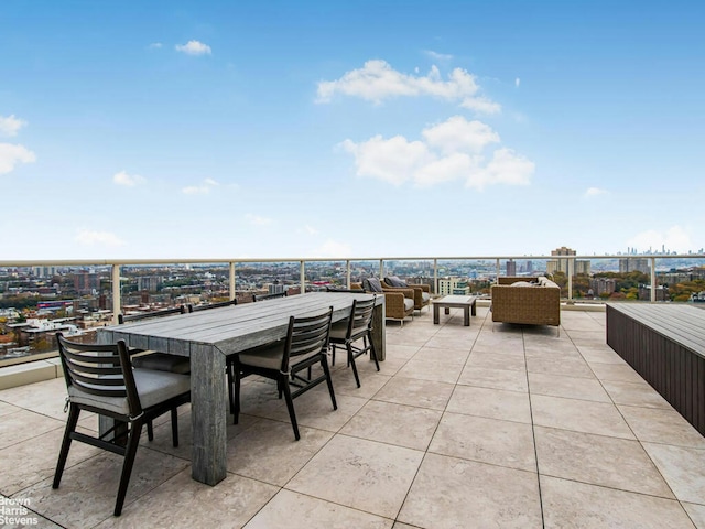 view of patio with outdoor dining area and an outdoor living space