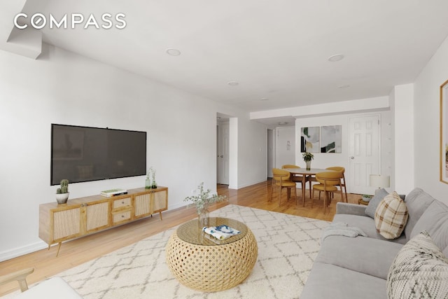 living room featuring hardwood / wood-style floors