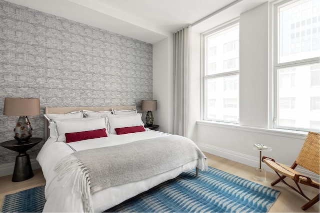 bedroom featuring light hardwood / wood-style floors