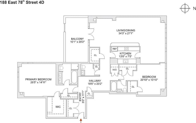 188 E 78th St Unit 4D, New York City, NY 10075 - home floor plan