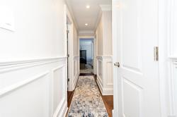 dining space with dark hardwood / wood-style flooring, crown molding, and cooling unit