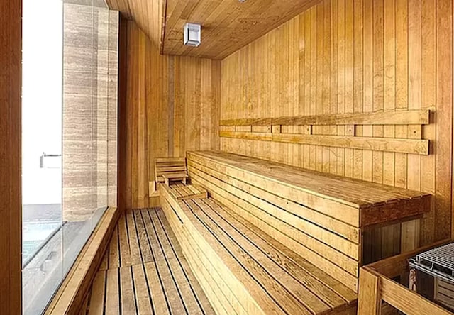 view of sauna