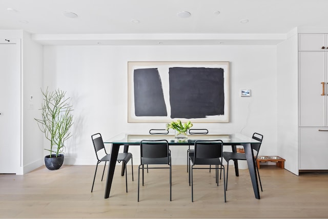 134 Weirfield St Unit 2, New York City, NY 11221 - dining space featuring light wood-type flooring, baseboards, and recessed lighting