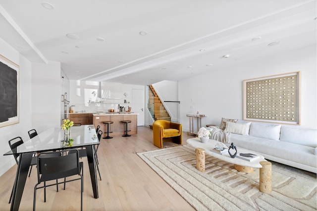 134 Weirfield St Unit 2, New York City, NY 11221 - living room with stairs and light wood finished floors