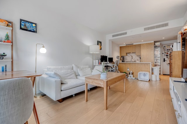 living room featuring light hardwood / wood-style floors