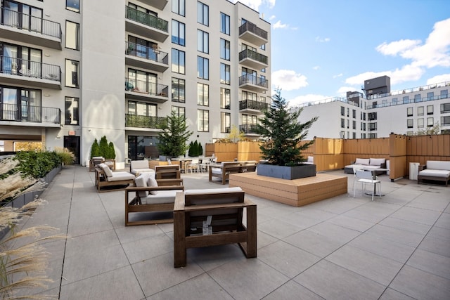 view of patio featuring outdoor lounge area