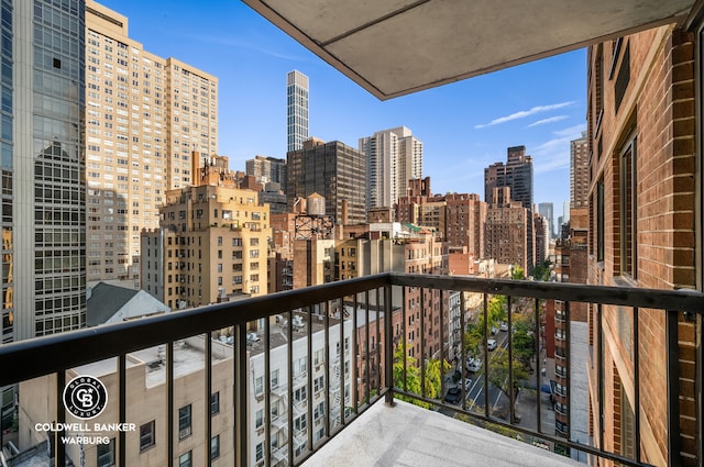 balcony featuring a view of city