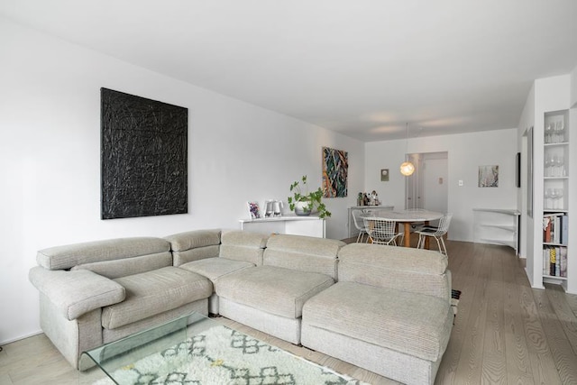 living area featuring wood finished floors