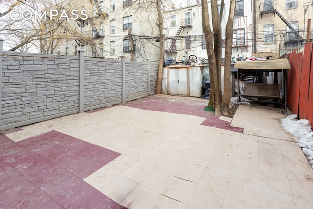 view of patio with a fenced backyard