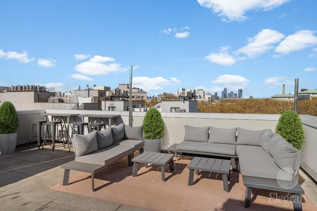 view of patio with an outdoor living space