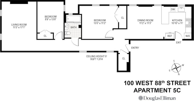 100 W 88th St Unit 5C, New York City, NY 10024 - room layout