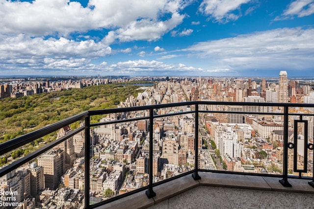 balcony featuring a city view