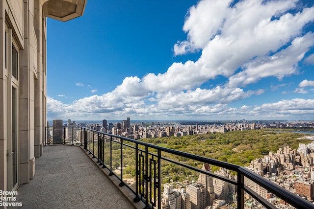 balcony with a view of city